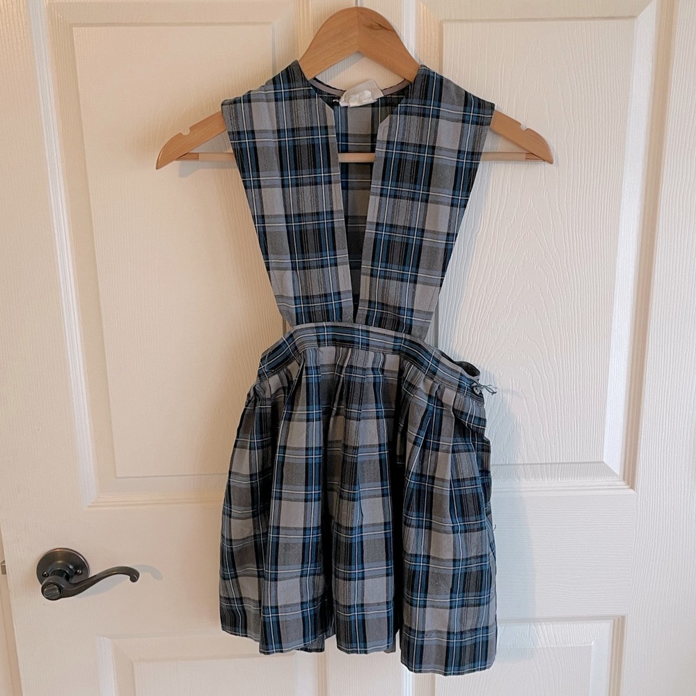 Girls School Uniform Jumper Dress Blue Gray Size “School Bells” Brand